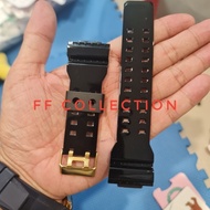 HITAM Original Quality Watch STRAP CASIO G-SHOCK GA-100 GA-110 GA-120 GA-200 GA-300 Black GLOSSY Buckle GOLD