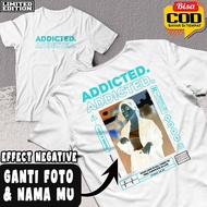 KAOS COUPLE BUCIN TERBARU CUSTOM FREE DESAIN SEHARI JADI EFEK NEGATIF TERBARU BISA COD GANTI FOTO SE