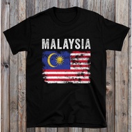 [100% Cotton] Malaysia Flag Distressed Malaysian Flag T-Shirt Hari Merdeka T-Shirt Malaysia Independ