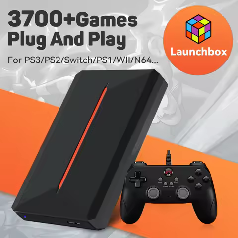 Lbox 500G Retro Game Hard Drive With 3700+Games Launchbox Retro Game Console for PS4/PS3/PS1/Switch/