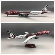 FW 47CM 777-300 Qatar Airways Airplane Model Toy Resin Replica Plane Model with Landing Gear Wheels 