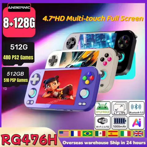 Anbernic RG 476H RG476H Retro Handheld Game Console Android 13 Unisoc T820 4.7 Inch Touch Screen Vid