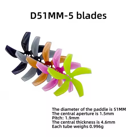 Gemfan D51 51mm 2020 Five-blade Duct Propeller 2-inch Small Hole Propeller 4 Pairs