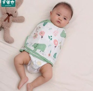 86cm(L) x 32cm(W) Hand Wrapped Swaddling Cloth (0-8 months) (Design: Green Bear) Newborn Baby Wrap C