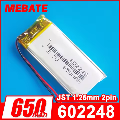 3.7V 650mAh Lipo Polymer Lithium Reachargeable Battery + JST 1.25mm 2pin Connector for MP3 GPS Recor