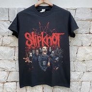 เสื้อวง Slipknot ลายหน้า หลัง ลิขสิทธิ์แท้ นำเข้าจาก เสื้อยืดคอตตอน เสื้อยืดลายกราฟฟิก เสื้อยืดแขนสั