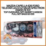 MAZDA CAPELLA 626 FORD TELSTAR 1.8 2.0 12 VALVE SPECTRON E1800 FE F2 TOP OVERHAUL SET GASKET CARBON 