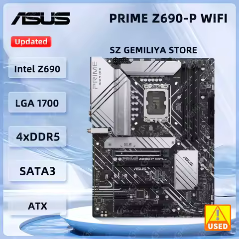 ASUS Prime Z690-P WiFi Motherboard LGA 1700 Intel Z690 DDR5 192GB PCIe 5.0 M.2 Wi-Fi 6 ATX support I