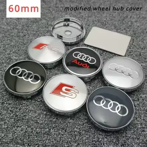 4PCS 60mm modified wheel hub cover tire center logo For Audi A1 A2 A3 8V 8P 8L A4 B5 B6 B7 B8 A5 A6 
