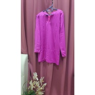 READY STOCK preloved baju kurung color pink dan kain batik susun