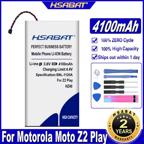HSABAT 4100mAh HZ40 Battery for Motorola Moto Z2 Play / XT1710-01 XT1710-02 XT1710-08 XT1710-07 XT17