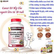Canxicho người lớn Mỹ Kirkland Signature Calcium Citrate Magnesium And Zinc with Vitamin D3 phát triển hệ thống xương, phòng chống loãng xương - OZ Slim Store