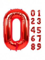 32 吋大紅色鋁箔數字氣球適合生日、週年紀念、派對裝飾（0-9）