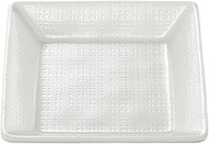 Marukei D123 IWC Square Small Plate, 3.7 x 3.7 x Height 0.8 inches (95 x 95 x 21 mm), White One Side