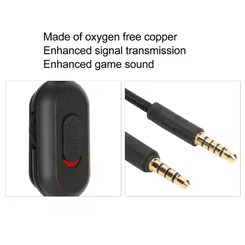 3.5mm to 3.5mm Gaming Headset Cable with Volume Control and Mute Switch Woven Earphone Cord for Logi