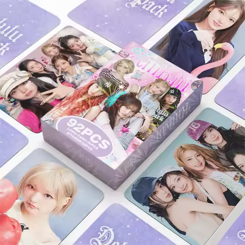 92pcs KiiiKiii Delulu Pack Photo Card Photocards Stickers Kpop Merch Lomo Cards Set Fans Collection 