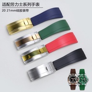 Rolex Oyster Style Permanent Yacht Rubber Watch Strap Cosmic Meter Daytona Male 20 21mm Rubber Strap