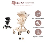 Bebe Amico Dual Two Ways Facing Stroller X7 With 360 Rotation Seat, Baby Stroller