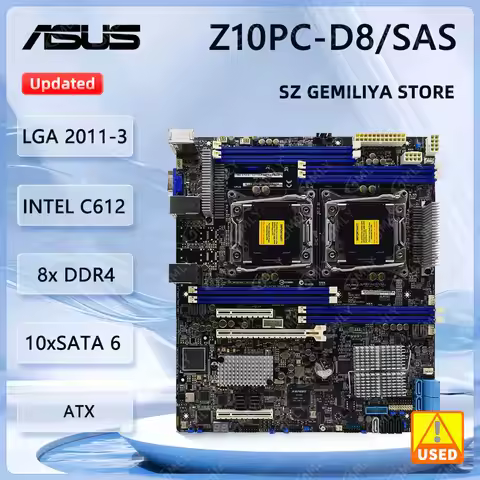 ASUS Z10PC-D8/SAS Server Motherboard Intel C612 LGA 2011-3 DDR4 512GB USB 3.1 Gen1 10×SATA III suppo