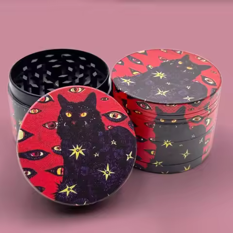 2inch/50mm Spooky Cat Metal Herb Custom Grinder Smoking Accessories