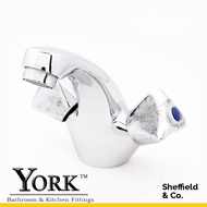 YORK Bathroom Faucet, 2 Knobs (Chrome) with Pop-Up Assembly Set [BM-57708]