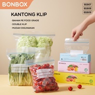 BONBOX PLASTIC FRIDGE FOOD STORAGE BAG ZIPLOCK DOUBLE LOCK ZIPPER BAG FOR VEGETABLES, FRUIT, MEAT, E