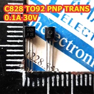 50pcs C828 2SC828 TO92 PNP TRANSISTOR small forward 0.1A 30V kde2801