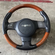 Steering MOMO Button Walnut for Perodua Myvi ORIGINAL USED FROM JAPAN
