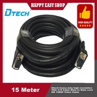 Dtech heavy duty high resolution VGA 3+6 Cable Male to Male cord HD 1080P Video Cable [15 Meter]