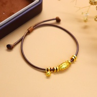 gelang emas 916 gelang tangan perempuan Vietnam Sand Gold Baguette Cat Bracelet Women's Plate Tangli