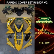 RAPIDO COVER SET RS150R/RS150 V2 V3 SUPRA GTR150 (10) YELLOW (STICKER TANAM/AIRBRUSH) COVERSET