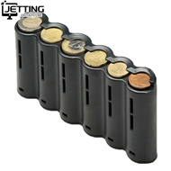 Portable 6 Slot Euro Coin Storage Dispenser Euro Coins Holder Collector With Spring For Home Waiter