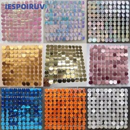 IESPOIRUV Sequin Panel Wall Decor, Glitter Round Sequin Backdrop,  PET Silver Gold Photo Backdrop Bi