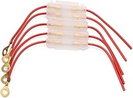 uxcell 5Pcs Universal Red Wire Clear Plastic Shell Cap Wired Inline Fuse Holder 10A