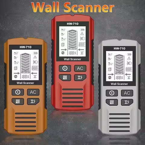 HW-710 Multifunctional Metal&Wall Detector Handheld Stud Finder Wall Scanner AC Cable Wires Depth Tr