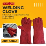 Welding Gloves (14") GUNKA GNK-WGM014 Cowhide Suede Welding Gloves Heat Resistant Anti-Slip Strong
