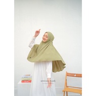 Sage Green Instant Hijab / Bergo Alia Crinkle Airflow by Amnion Hijab