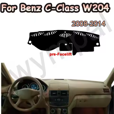 Car Dashboard Cover DashMat Carpet Cape For Mercedes-Benz C-Class W204 2008 - 2014 LHD C-Klasse C180
