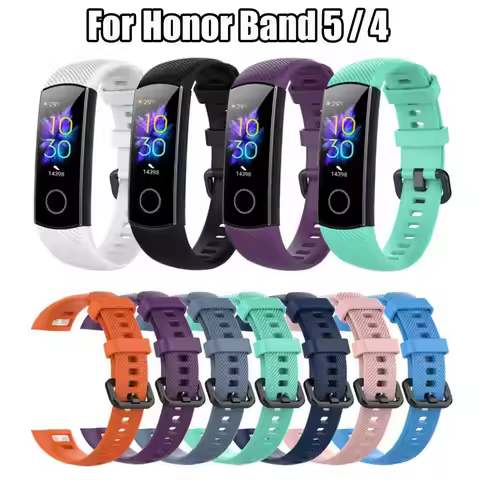 1PC Silicone Wrist Strap For Honor Band 5 4 Smart Watch Wristband Replacement Watch Band For Honor B