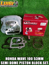 MUTARRU HONDA WAVE 100 53MM SEMI DOME PISTON CYLINDER BLOCK SET