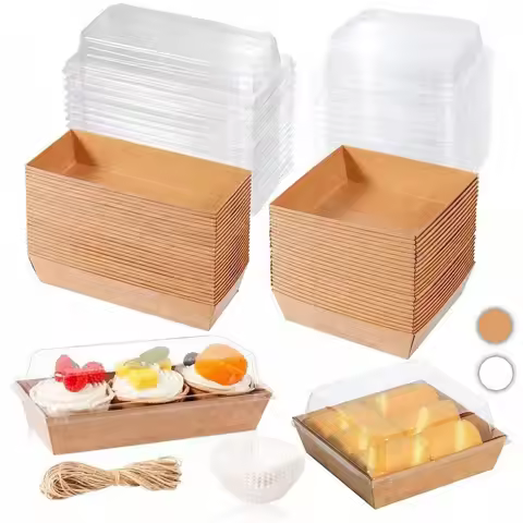 25/50pcs Ins minimalist sandwich packaging box pastry bread cake box Snow Meiniang Swiss roll packag