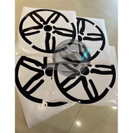 (Ready Stock) S1137# Rim Sticker Proton saga cm1 premium vinyl decal Sticker ( Glossy Black)(Rim Siz