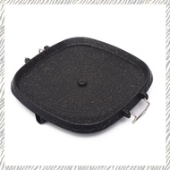 (PTHU) 1 Piece Korean Style Square BBQ Plate with Stone Portable Gas Stove Barbecue Grill Korean BBQ