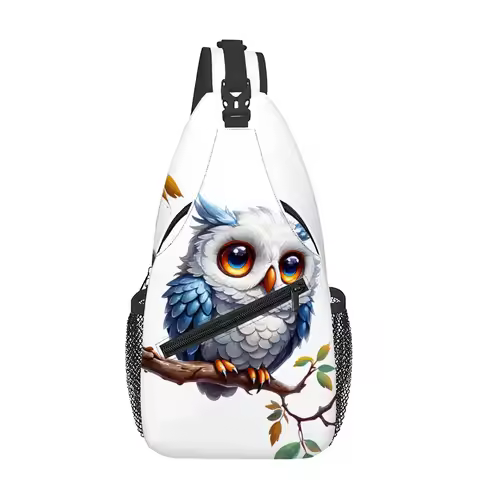 Animals Owls Sloths Deer Chest Bag Boy/Girls Best Gift 2D Cartoon Large Capacity Outdoor Sports Leis