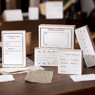 INS Style Time Check In Wooden Stamp Chop For Journal TN Notebook Diary ins风手帐印章日常打卡记录