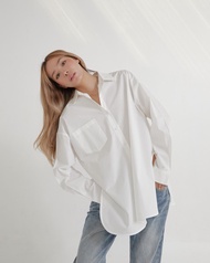 พร้อมส่ง SAC.BKK เสื้อเชิร์ตแขนยาว รุ่น CURVE OVERSIZE SHIRT