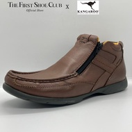 Kangaroo Men Premium Leather Slip-On Zip High Cut Vintage Boot Shoes Kasut Lelaki Kulit Boot 9100