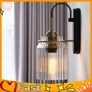 [untedvrip]Nordic American Wall Sconce 85-165v Waterproof Clear Waves Glass Shade Decorative Wall La