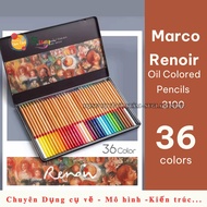 Marco Renoir 3100 Premium Dry Crayons (Tin Box) 36 colors, 48 colors, 72 colors, 100 colors, 120 col