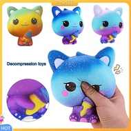 {Bakilili}  Squeeze Toy Flexible Relieve Stress Multi-Color Squishy Cat Decompression Toy Kids Toy